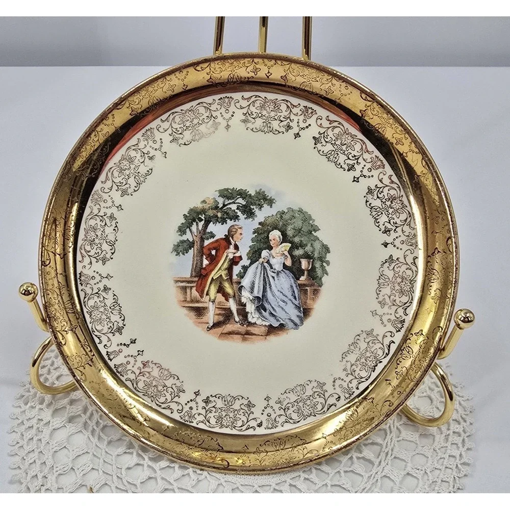 Vintage Crest O Gold Sabin Bread Plate 6.25
